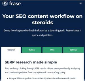 AI tools for content writing "Frase"