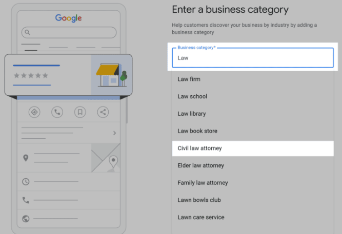 Google Business - Profile category