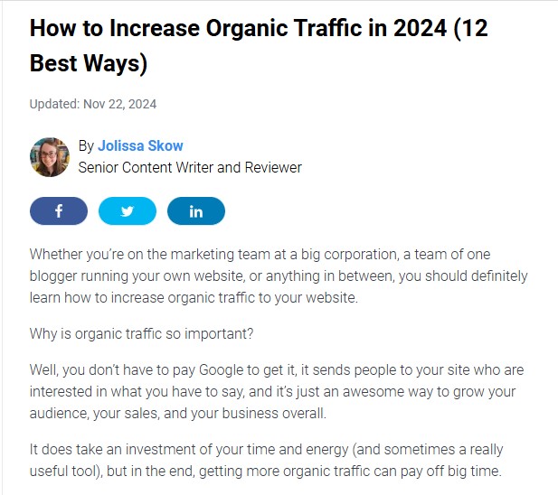 How to increase organic traffic - existing content