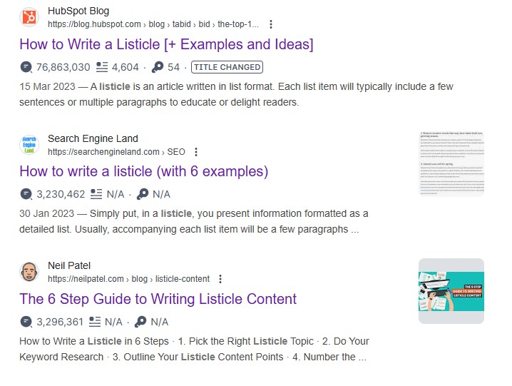 Listicle content outline your list points