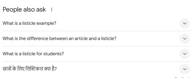 Listicle Content People Also Ask