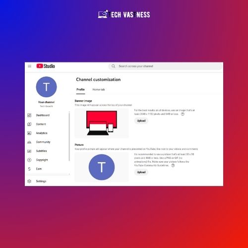 Youtube channel customization